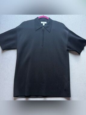 COS Women’s Black Half-Zip Polo Shirt